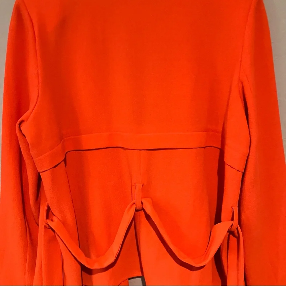 Vince Camuto Orange Tie Open Front Blazer Jacket Size 8 - Picture 10 of 11